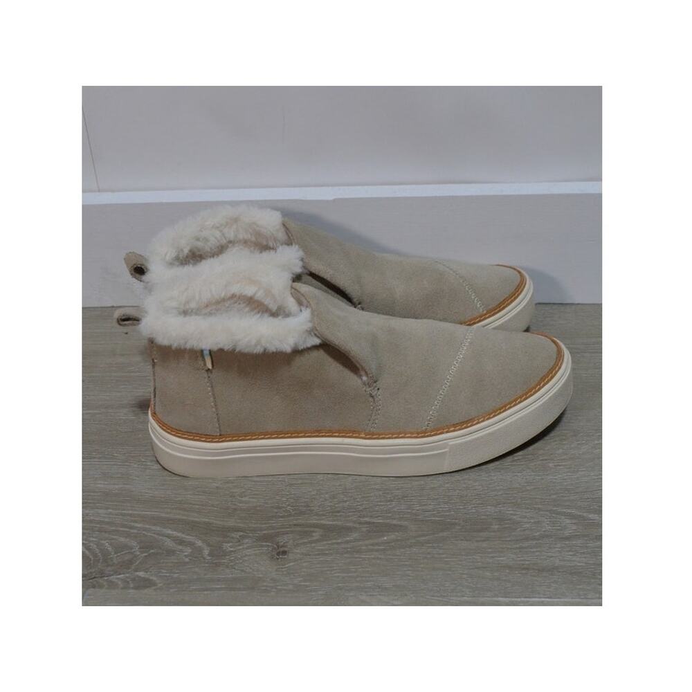 Toms Paxton Woman's Slip-on Suede Cozy Ankle Boot Tan Size 7